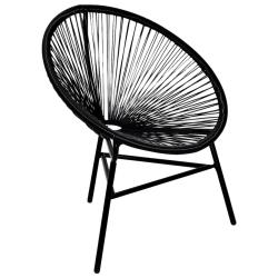 Chaise de forme de lune r&eacute;sine tress&eacute;e noir