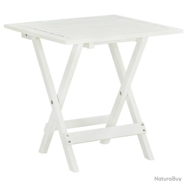 Table de bistro Blanc 46x46x47 cm Bois d'acacia massif