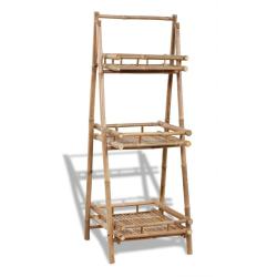 &Eacute;tag&egrave;re &agrave; plantes pliable 3 niveaux Bambou