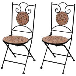 Chaises pliables de bistro 2 pcs C&eacute;ramique Terre cuite