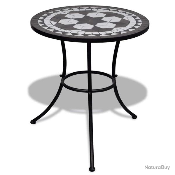 Table de bistro Noir et blanc 60 cm Mosa�que