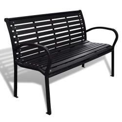 Banc de 125 cm acier et WPC noir