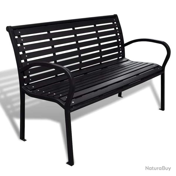 Banc de 125 cm acier et WPC noir