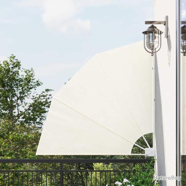 Auvent lat�ral pliable de balcon cr�me, 140 � 140 cm