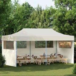 Tente de r&eacute;ception pliable cr&egrave;me 3 x 6 m
