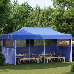 Tente de r&eacute;ception pliable bleue 3 x 6 m