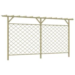 Cl&ocirc;ture &agrave; lattes de avec pergola Bois