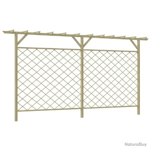 Cl�ture � lattes de avec pergola Bois