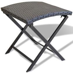 Tabouret pliable R&eacute;sine tress&eacute;e Noir