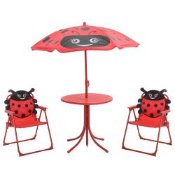 Jeu de bistro avec parasol pour enfants 3 pcs Rouge