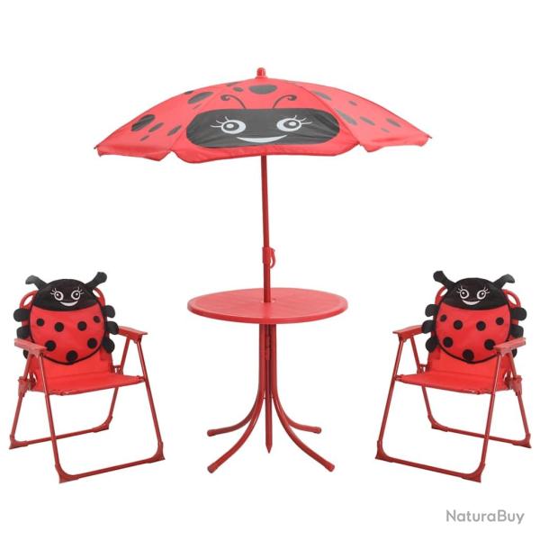 Jeu de bistro avec parasol pour enfants 3 pcs Rouge
