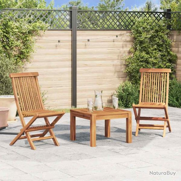 Chaises pliables de lot de 2 Bois de teck solide