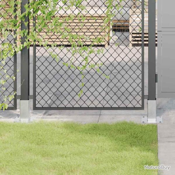 Bases de poteau carr�es 12 pcs argent 61x61 mm acier galvanis�