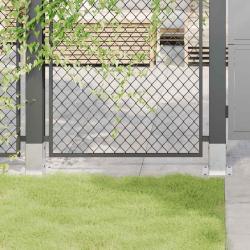 Bases de poteau carr&eacute;es 12 pcs argent 91x91 mm acier galvanis&eacute;