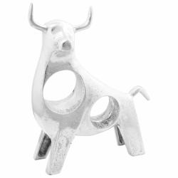 Sculpture de taureau Argent&eacute; 22 x 9,5 x 34 cm Aluminium