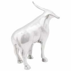 Sculpture de taureau Argent&eacute; 20 x 17 x 23 cm Aluminium