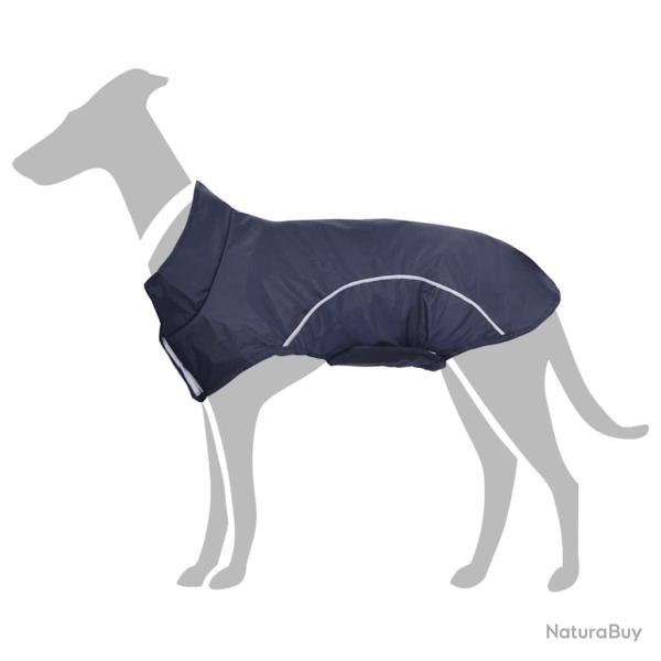 Imperm�able pour chien avec bandes r�fl�chissantes polyester bleu marine taille S