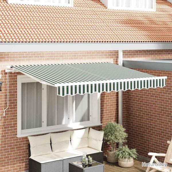 Toile de rechange pour auvent Vert et blanc 330 x 245 cm