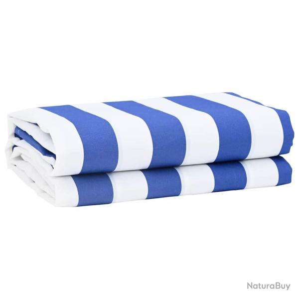 Toile de rechange pour auvent Bleu et Blanc 1000 x 160 cm