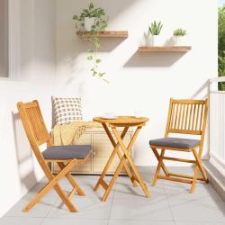 Ensemble bistro de 3 pcs Marron Bois d'Acacia Massif