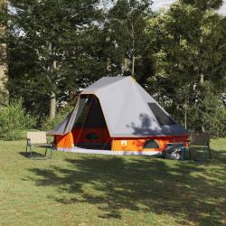Tente Tipi avec toit Gris et orange 466 x 310 x 240 cm taffetas