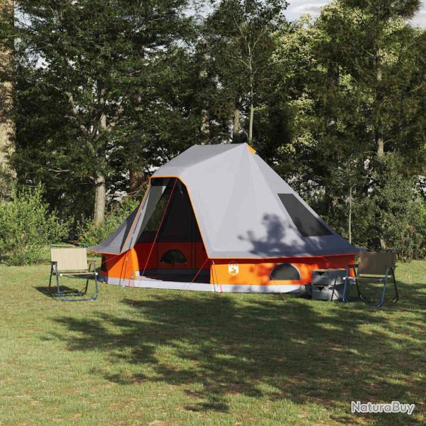Tente Tipi avec toit Gris et orange 466 x 310 x 240 cm taffetas