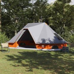Tente Tipi avec toit Gris et orange 680 x 430 x 270 cm taffetas