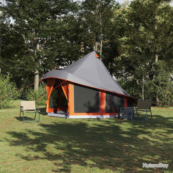 Tente Tipi avec toit Gris et orange 404 x 370 x 270 cm taffetas