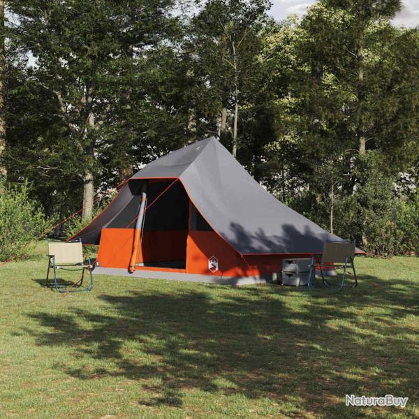 Tente Tipi avec toit Gris et orange 364 x 281 x 257 cm taffetas
