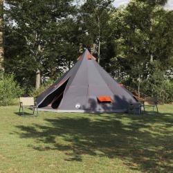 Tente Tipi avec toit Gris et orange 560 x 560 x 300 cm taffetas