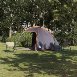 Tente Cabane Gris et orange 370 x 230 x 185 cm taffetas