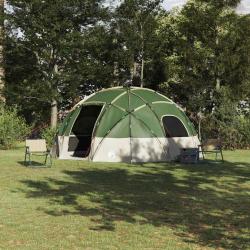 Tente d&ocirc;me avec toit, taffetas vert, pour le camping, 475 &times; 475 &times; 235 cm