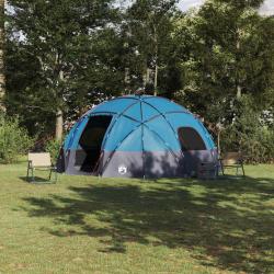 Tente d&ocirc;me avec toit, taffetas bleu, pour le camping, 475 &times; 475 &times; 235 cm