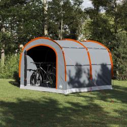 Tente, imperm&eacute;able, en polyester gris et orange, pour le camping, 268 &times; 240 &times; 191 cm