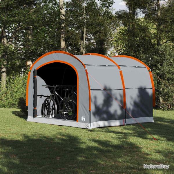 Tente, imperm�able, en polyester gris et orange, pour le camping, 268 � 240 � 191 cm