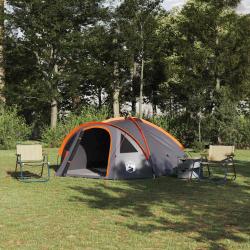Tente D&ocirc;me 4 personne 308 x 268 x 130 cm Gris et orange
