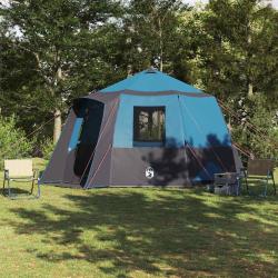 Tente de cabane 12 personnes Bleu et gris 405 x 405 x 273 cm