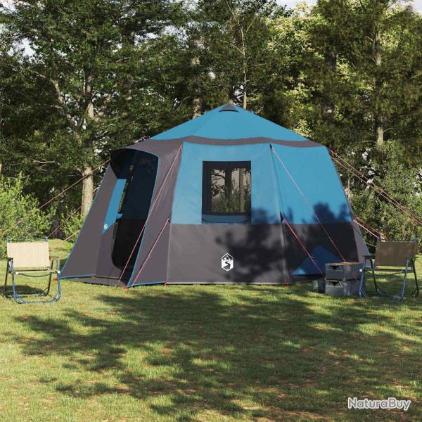 Tente de cabane 12 personnes Bleu et gris 405 x 405 x 273 cm