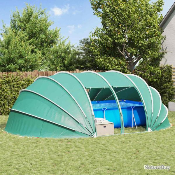 D�me de tente de piscine 640 x 432 x 205 cm Vert Mer