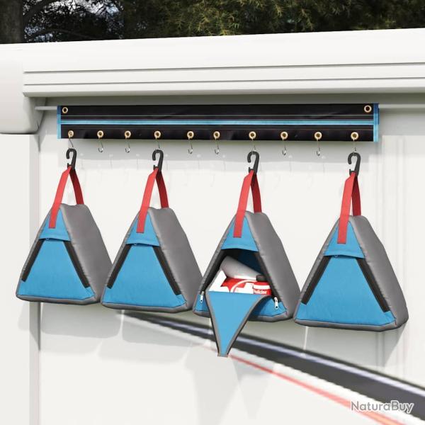 Sac de rangement 4 pcs Gris et bleu 24 x 16 x 24 cm oxford