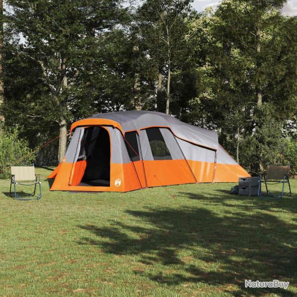 Tente familiale pour 20 personnes, gris et orange, en taffetas, imperm�able
