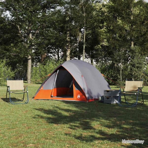 Tente de camping Gris et orange 320 x 275 x 190 cm taffetas