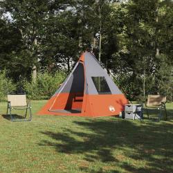 Tente Tipi avec toit Gris et orange 383 x 338 x 217 cm taffetas