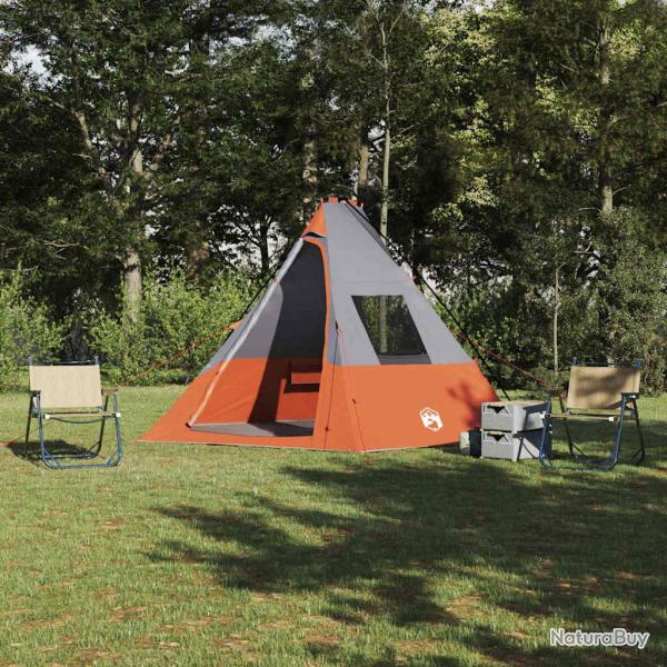Tente Tipi avec toit Gris et orange 383 x 338 x 217 cm taffetas
