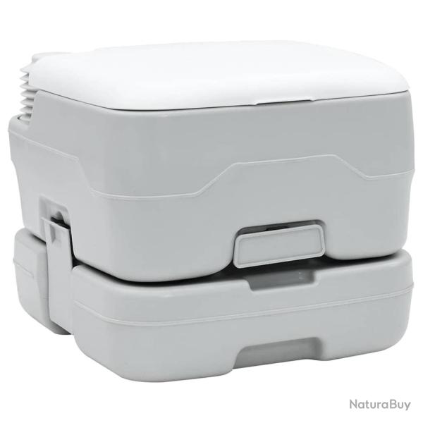 Toilette de Camping Gris et blanc 41,5 x 36,5 x 30 cm