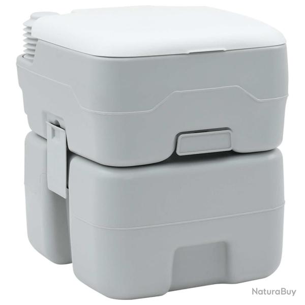 Toilette de Camping Gris et blanc 41,5 x 36,5 x 42 cm