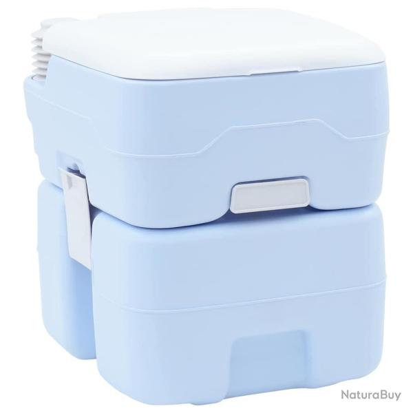 Toilette de Camping Bleu Clair et Blanc 41,5 x 36,5 x 42 cm