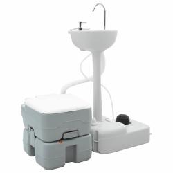 Kit de Toilettes de Camping 2 pcs Gris 50,5 x 33 x 103 cm