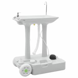 Stand de lavage des mains de camping avec roues Gris