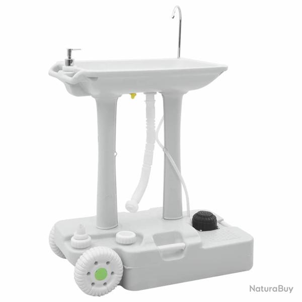 Stand de lavage des mains de camping avec roues Gris